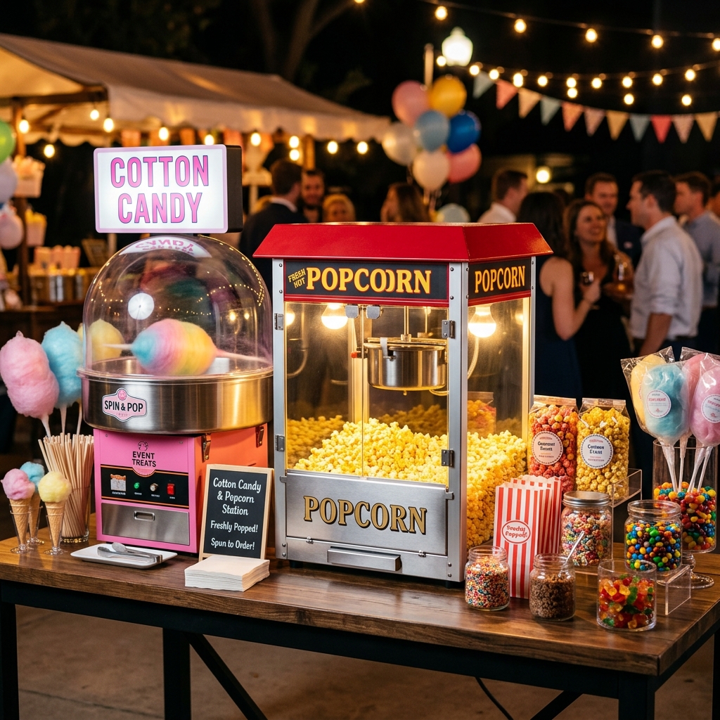 Popcorn and cotton candy concession machine rentals
